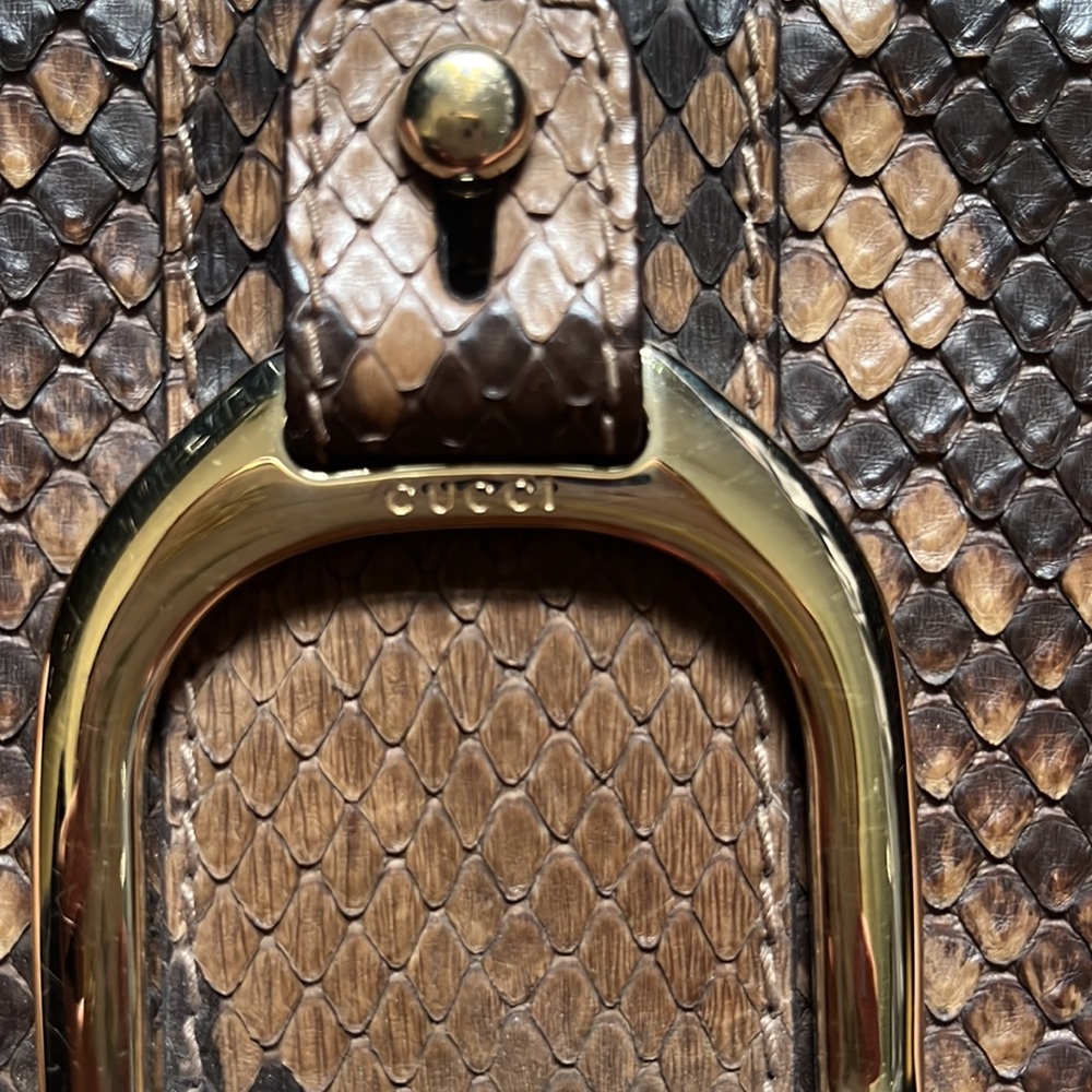 Authentic Gucci Python + Leather Clutch - image 3